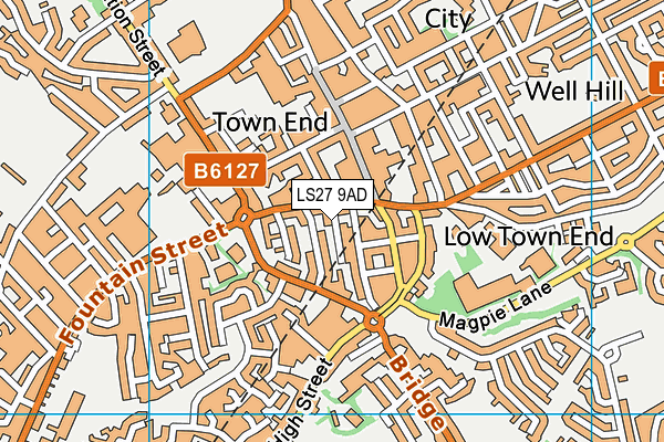 LS27 9AD map - OS VectorMap District (Ordnance Survey)