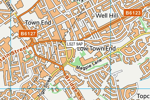 LS27 9AP map - OS VectorMap District (Ordnance Survey)