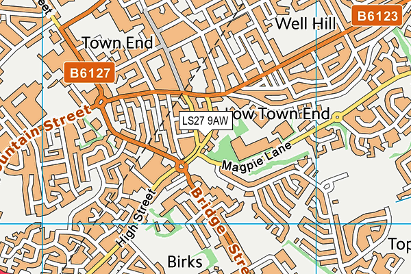 LS27 9AW map - OS VectorMap District (Ordnance Survey)