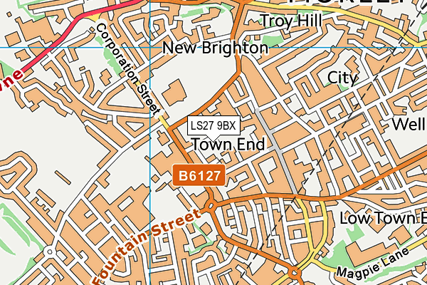 LS27 9BX map - OS VectorMap District (Ordnance Survey)
