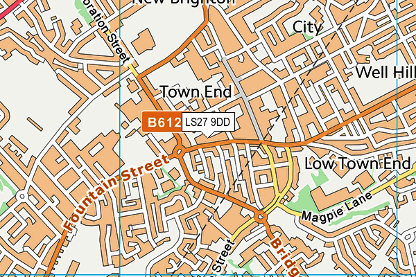 LS27 9DD map - OS VectorMap District (Ordnance Survey)