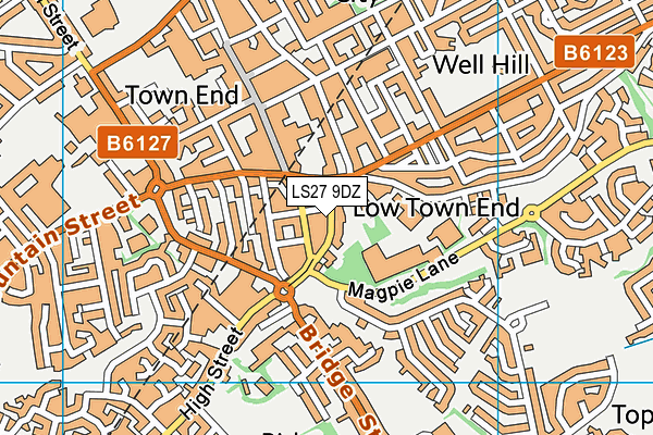 LS27 9DZ map - OS VectorMap District (Ordnance Survey)
