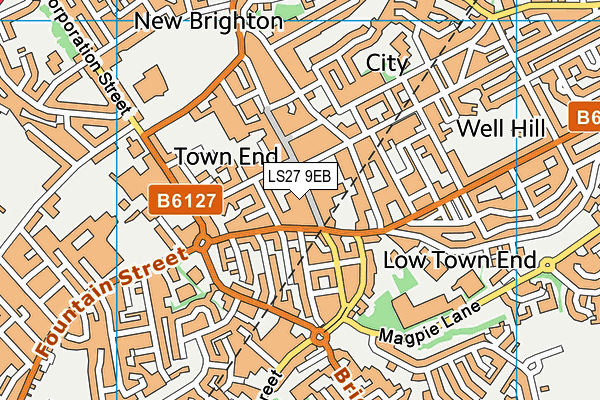 LS27 9EB map - OS VectorMap District (Ordnance Survey)