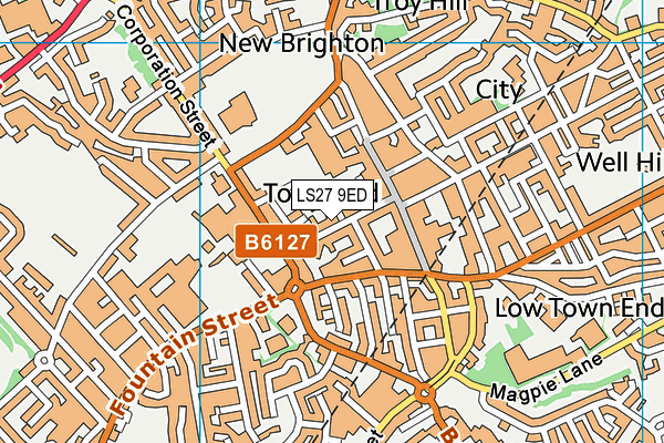 LS27 9ED map - OS VectorMap District (Ordnance Survey)