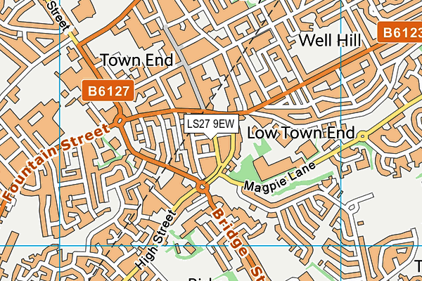 LS27 9EW map - OS VectorMap District (Ordnance Survey)