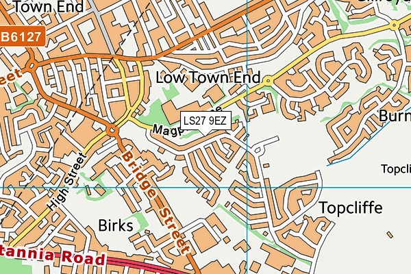 LS27 9EZ map - OS VectorMap District (Ordnance Survey)