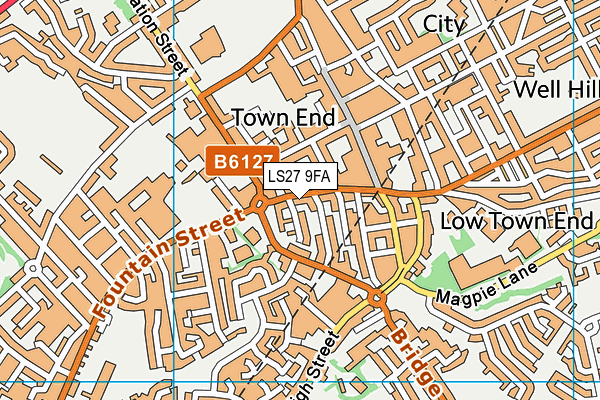 LS27 9FA map - OS VectorMap District (Ordnance Survey)