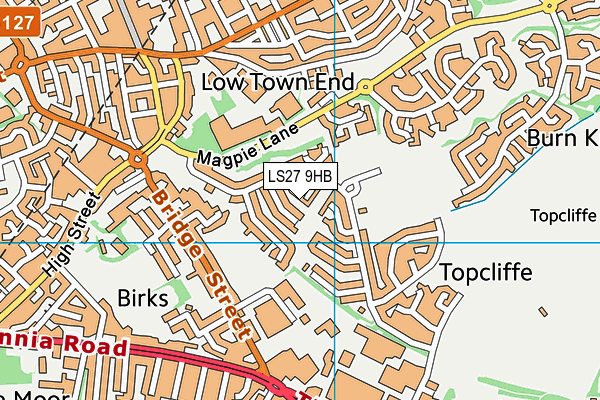 LS27 9HB map - OS VectorMap District (Ordnance Survey)