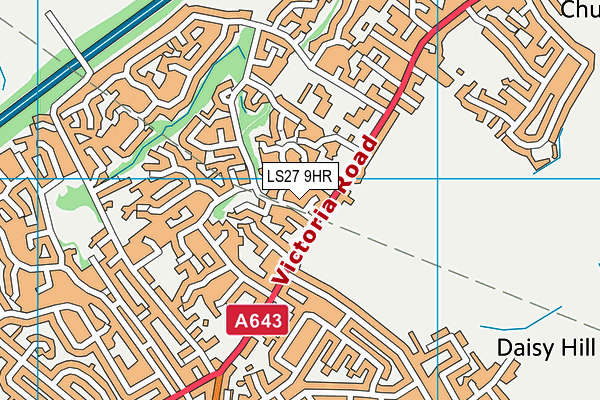 Churwell Primary School map (LS27 9HR) - OS VectorMap District (Ordnance Survey)