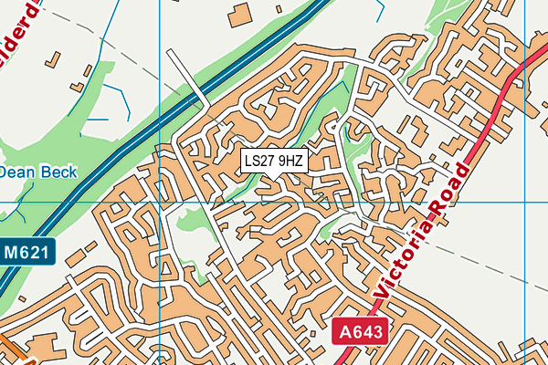LS27 9HZ map - OS VectorMap District (Ordnance Survey)