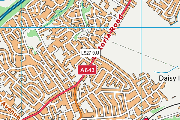 LS27 9JJ map - OS VectorMap District (Ordnance Survey)