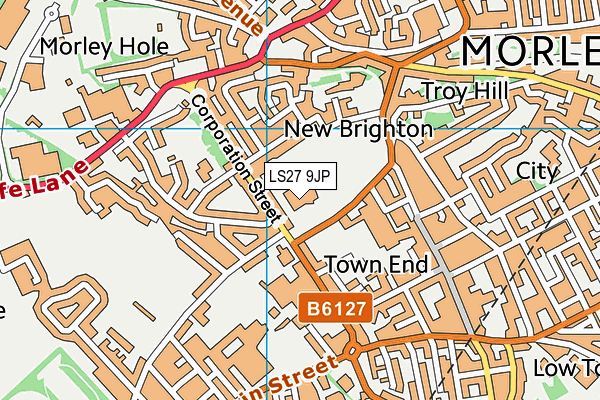 Morley Leisure Centre (Closed) map (LS27 9JP) - OS VectorMap District (Ordnance Survey)