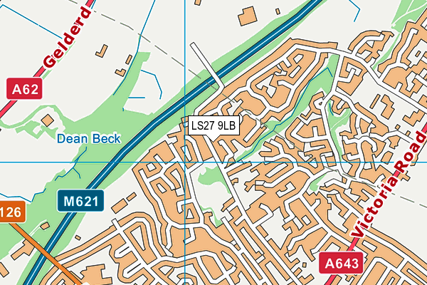 LS27 9LB map - OS VectorMap District (Ordnance Survey)