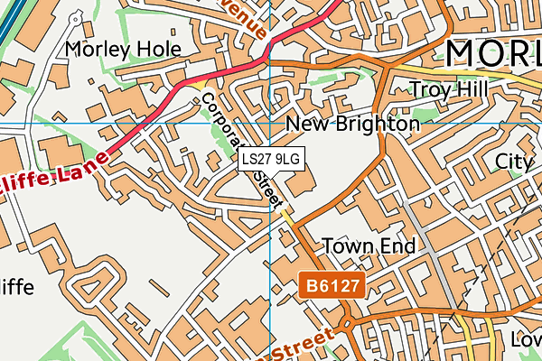 LS27 9LG map - OS VectorMap District (Ordnance Survey)