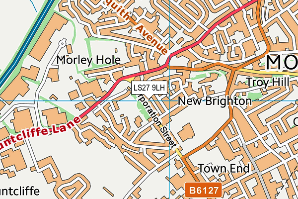 LS27 9LH map - OS VectorMap District (Ordnance Survey)
