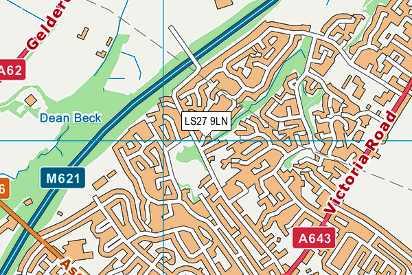LS27 9LN map - OS VectorMap District (Ordnance Survey)