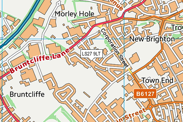 LS27 9LT map - OS VectorMap District (Ordnance Survey)