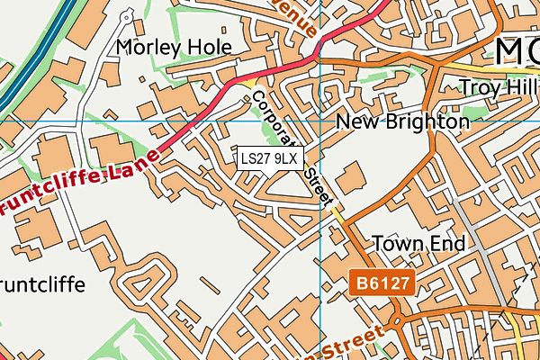 LS27 9LX map - OS VectorMap District (Ordnance Survey)