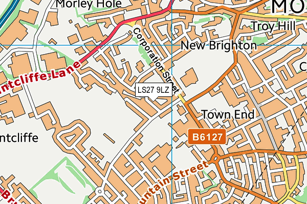 LS27 9LZ map - OS VectorMap District (Ordnance Survey)