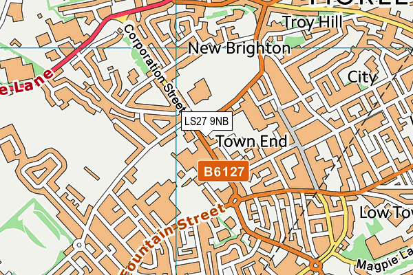 LS27 9NB map - OS VectorMap District (Ordnance Survey)