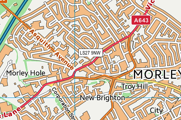 Morley Victoria Primary School map (LS27 9NW) - OS VectorMap District (Ordnance Survey)