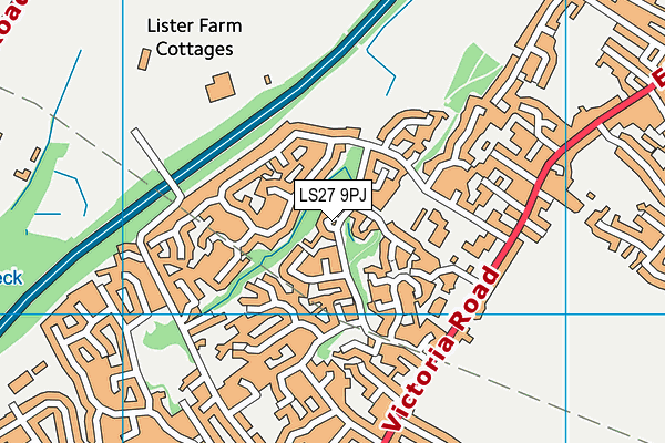 LS27 9PJ map - OS VectorMap District (Ordnance Survey)