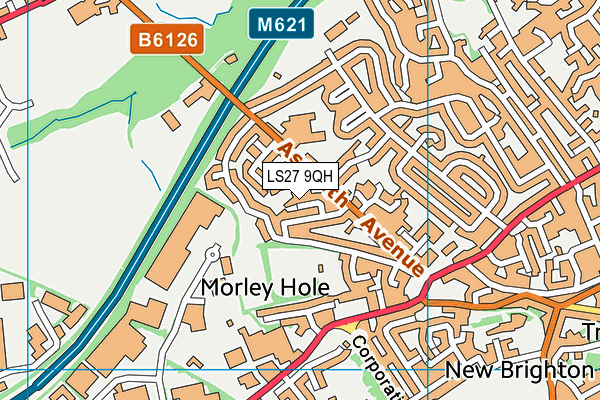 LS27 9QH map - OS VectorMap District (Ordnance Survey)