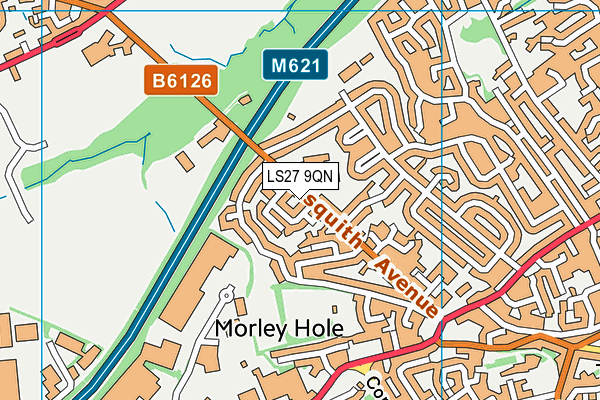 LS27 9QN map - OS VectorMap District (Ordnance Survey)