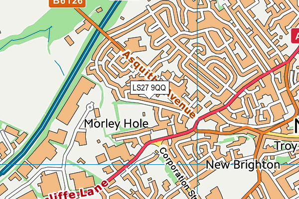 Nepshaw Lane Playing Fields map (LS27 9QQ) - OS VectorMap District (Ordnance Survey)