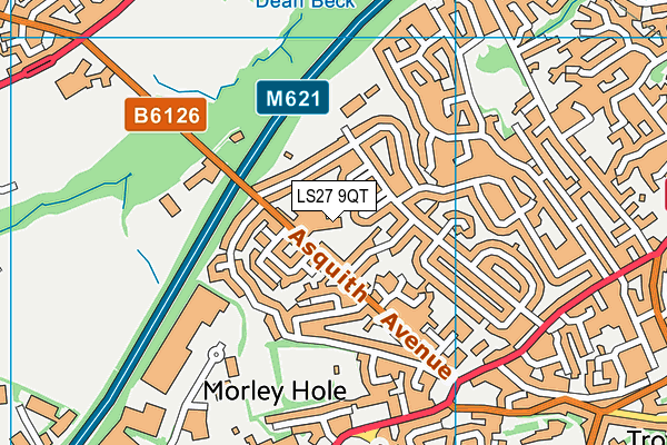 LS27 9QT map - OS VectorMap District (Ordnance Survey)