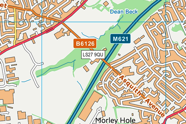 LS27 9QU map - OS VectorMap District (Ordnance Survey)