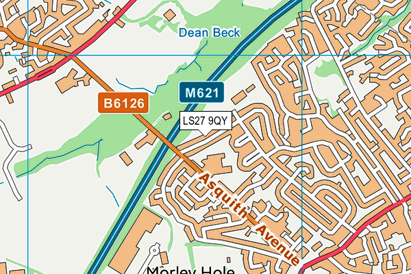 LS27 9QY map - OS VectorMap District (Ordnance Survey)
