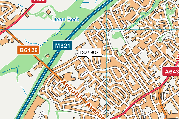 LS27 9QZ map - OS VectorMap District (Ordnance Survey)