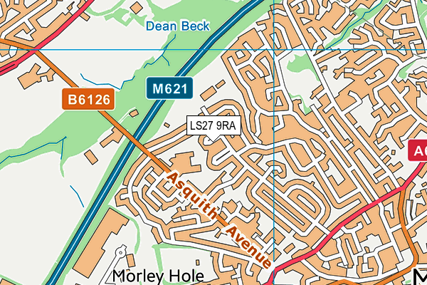 LS27 9RA map - OS VectorMap District (Ordnance Survey)
