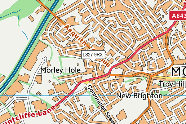 LS27 9RX map - OS VectorMap District (Ordnance Survey)