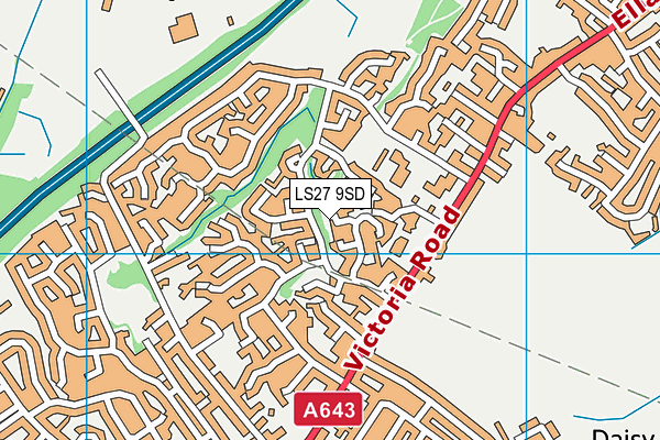 LS27 9SD map - OS VectorMap District (Ordnance Survey)