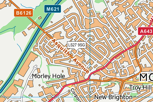 LS27 9SG map - OS VectorMap District (Ordnance Survey)