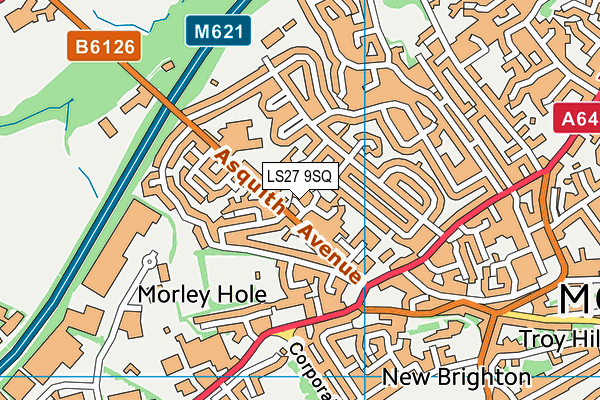 LS27 9SQ map - OS VectorMap District (Ordnance Survey)