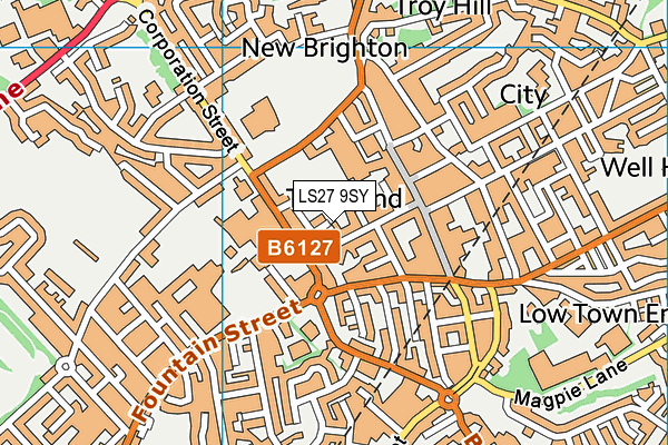 LS27 9SY map - OS VectorMap District (Ordnance Survey)
