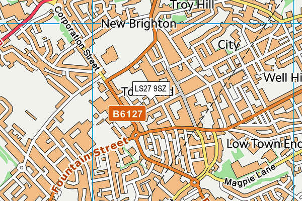 LS27 9SZ map - OS VectorMap District (Ordnance Survey)
