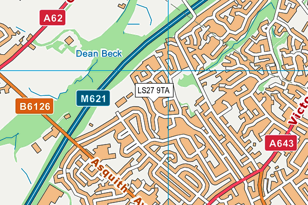LS27 9TA map - OS VectorMap District (Ordnance Survey)