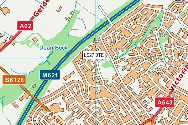 LS27 9TE map - OS VectorMap District (Ordnance Survey)