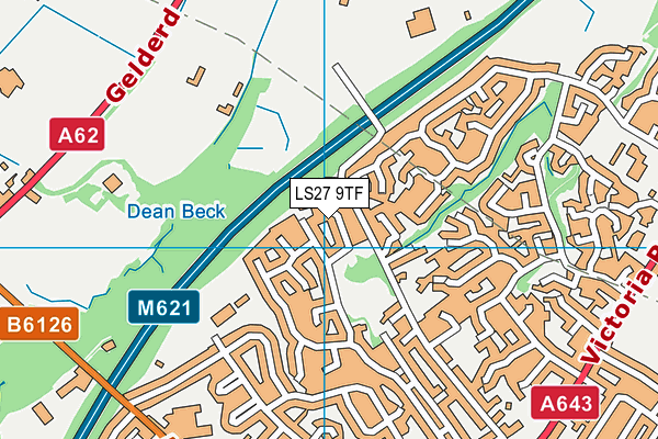 LS27 9TF map - OS VectorMap District (Ordnance Survey)