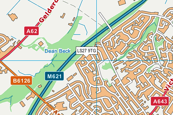 LS27 9TG map - OS VectorMap District (Ordnance Survey)