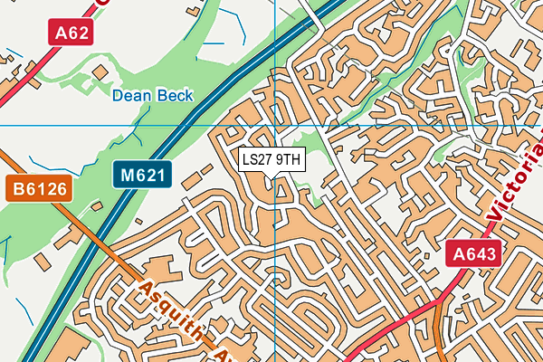 LS27 9TH map - OS VectorMap District (Ordnance Survey)