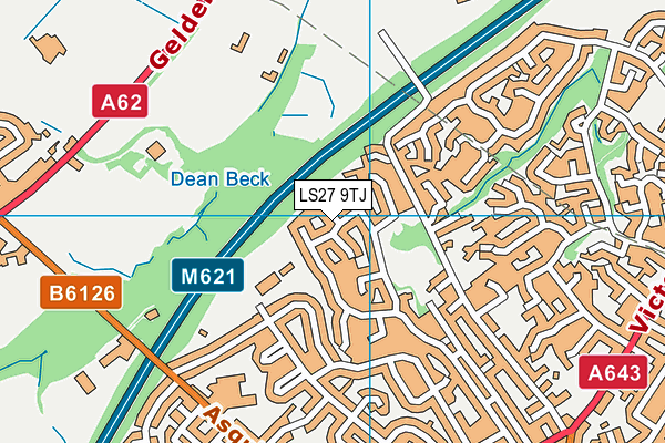 LS27 9TJ map - OS VectorMap District (Ordnance Survey)