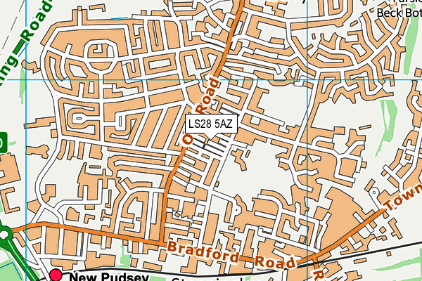 LS28 5AZ map - OS VectorMap District (Ordnance Survey)