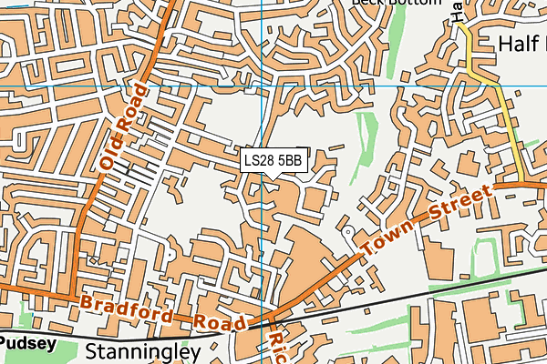 LS28 5BB map - OS VectorMap District (Ordnance Survey)