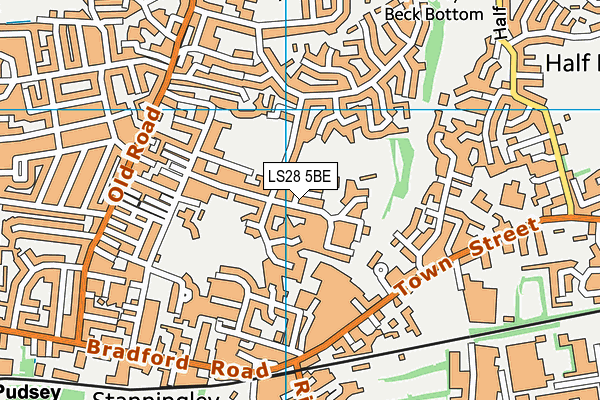 LS28 5BE map - OS VectorMap District (Ordnance Survey)