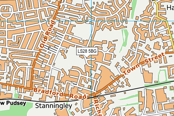 LS28 5BG map - OS VectorMap District (Ordnance Survey)